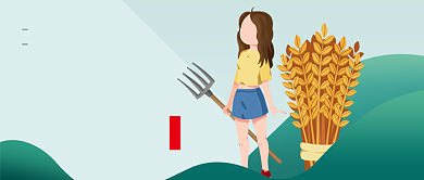 芒种节气绿色卡通新媒体配图背景