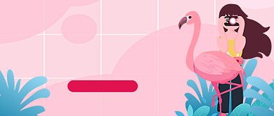 粉色卡通旅游拍照全攻略新媒体配图背景