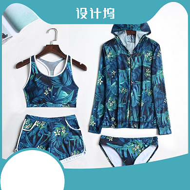 夏季简约清新泳衣女主图背景