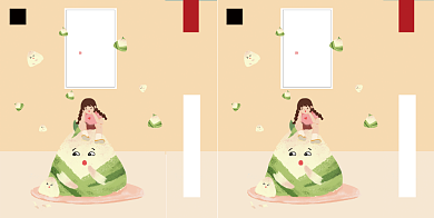 小清新端午粽子手提袋包装背景