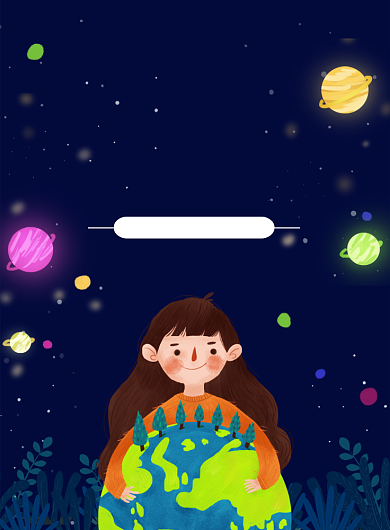 创意手绘卡通世界地球日宣传海报背景