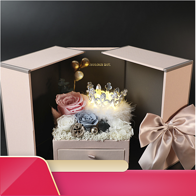 简约520玫瑰花礼盒促销直通车背景