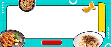 蓝色简约美食嘉年华公众号首图背景