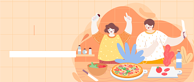 线上披萨烹饪厨艺美食教学公众号首图背景