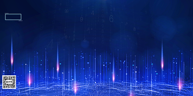 蓝色大气科技风线上发布会展板背景