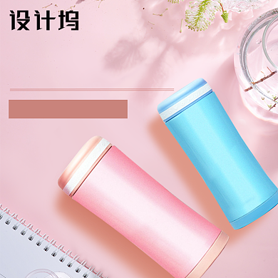 唯美风格玻璃水杯背景