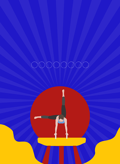 蓝色创意卡通国际奥林匹克日宣传海报背景