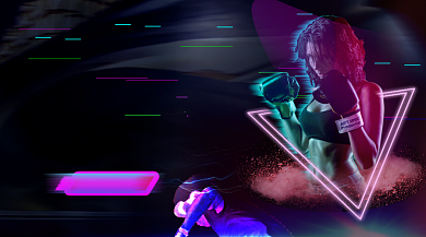 健身运动故障风手机横图背景