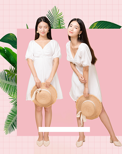 时尚小清新女装淘宝促销海报背景