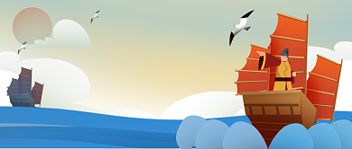 国际航海日郑和手绘公众号首图背景