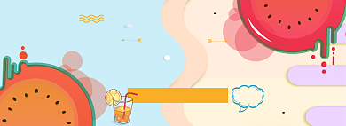清凉夏季食品清新折扣促销banner背景