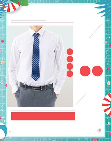 绿色夏日清新父亲节男装衬衣电商海报背景