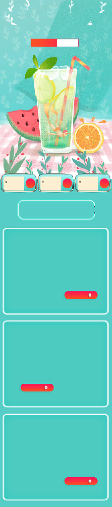 绿色水果饮料泳衣女孩手绘手机首页背景