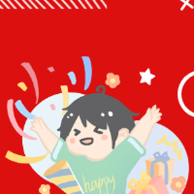 六一儿童节红色卡通插画公众号次图背景