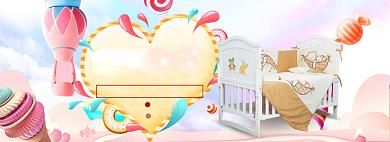 母婴馆大促海报banner背景