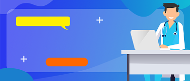 蓝色卡通二型糖尿病新媒体配图背景