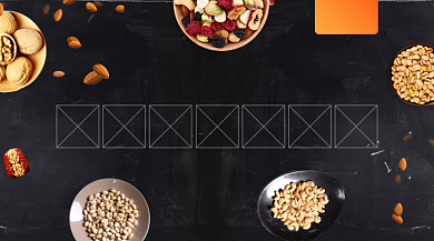 美味坚果零食促销黑色简约手机横图背景