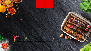 特色烧烤美食大气简约手机横图背景