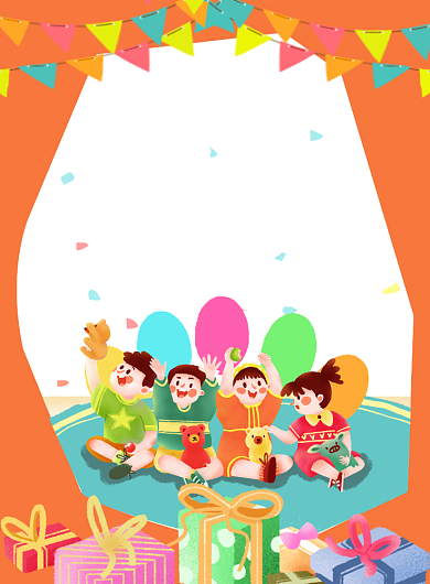 橙色创意卡通世界儿童日宣传海报背景