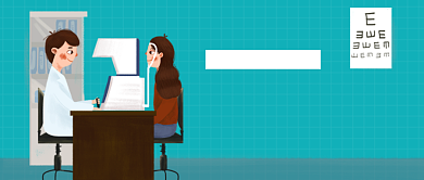 全国爱眼日卡通插画公众号首图背景