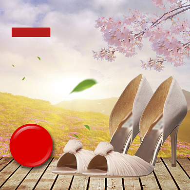 简约时尚女鞋立夏促销直通车背景