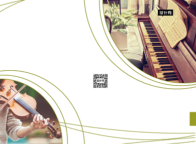 线条创意艺术培训三折页模板背景