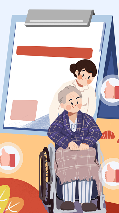 国际护士节手绘手机海报背景