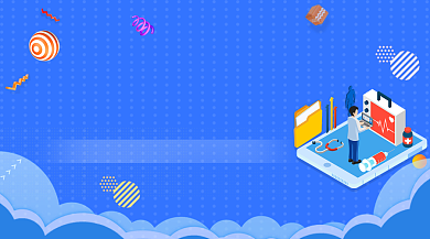 健康医疗讲座蓝色插画手机横图背景