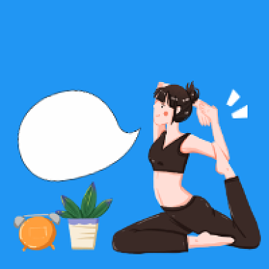 瑜伽减肥简约插画公众号次图背景