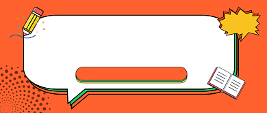 橙色卡通线上公益课培训招生新媒体配图背景