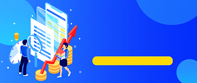 蓝色卡通年中理财季新媒体配图背景