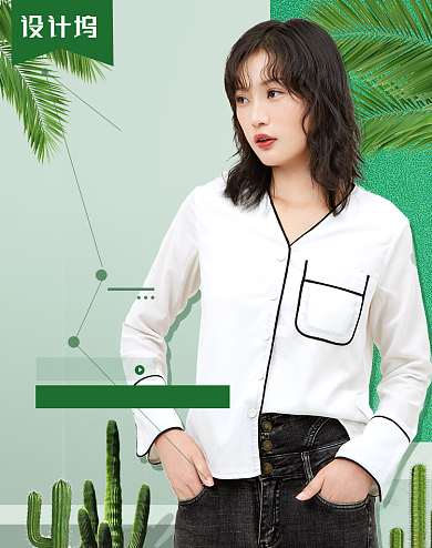 夏季新风尚绿色女装海报背景