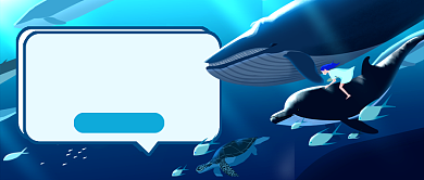 世界海洋日蓝色卡通新媒体配图背景