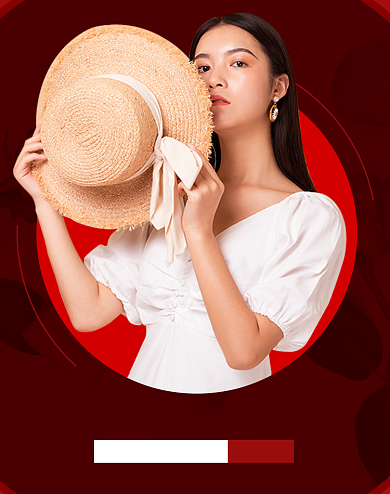 红色简约大气女装促销海报背景