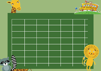 绿色卡通课程表小报背景