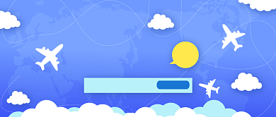 蓝色创意五一出游季半价促销公众号首图背景