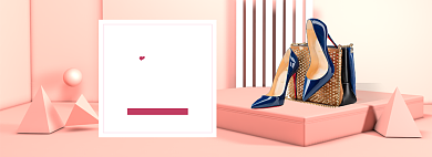 粉色调女鞋立夏打折促销banner背景