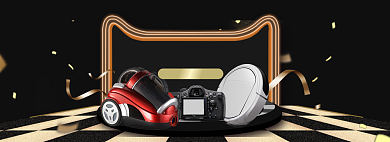 618黑色大促数码家电科技海报banner模板背景