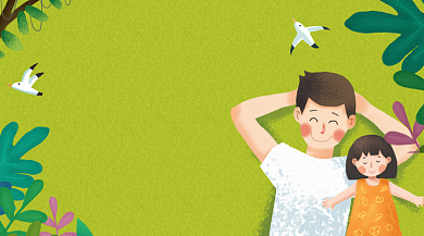 感恩父亲节促销卡通插画手机横图背景