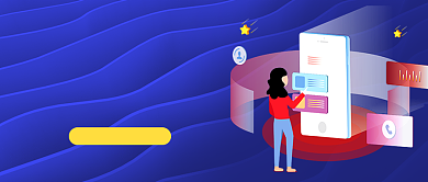 蓝色卡通财税课程培训招生公众号首图背景