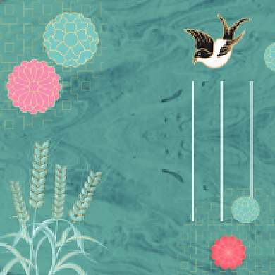 小满节气复古创意插画公众号次图背景