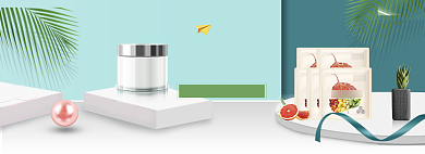 小清新五一化妆品优惠banner背景