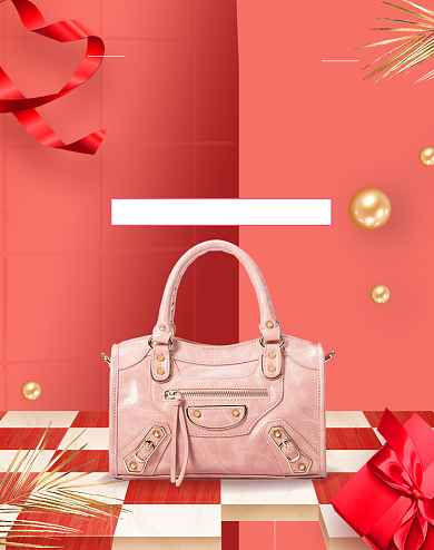 夏季新风尚红色箱包女士包包海报背景