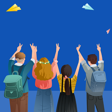 五四青年节个性插画公众号次图背景