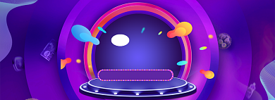 蓝色调五一商品五折促销banner背景