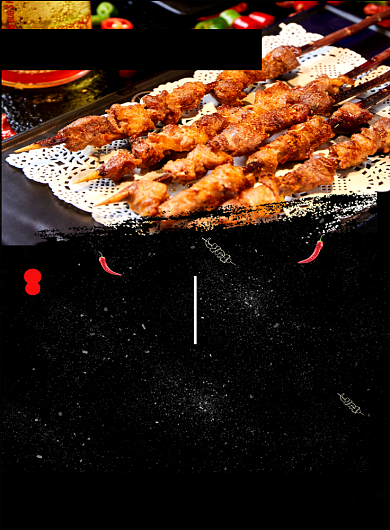 黑色简约烧烤地摊经济促销宣传海报背景