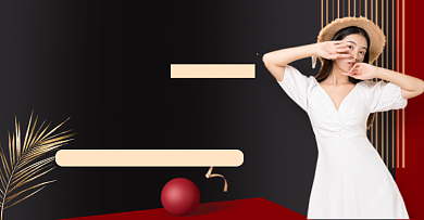 618黑红色系夏季新品女装钻展图背景