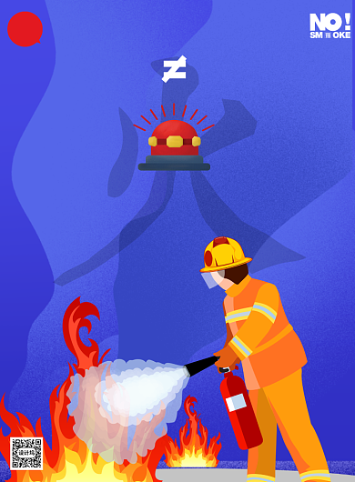 蓝色火警119森林防火印刷海报背景