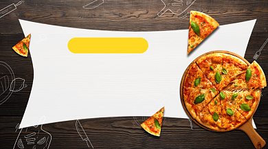 美味披萨美食促销黑色简约手机横图背景