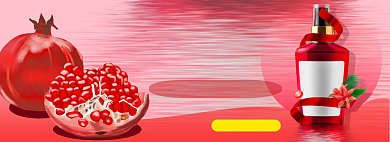石榴精华洗发露电商淘宝banner图背景